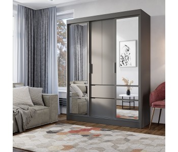 Шкаф-купе "Симпл" ШКК-06 1.6 м.Графит (BTS)